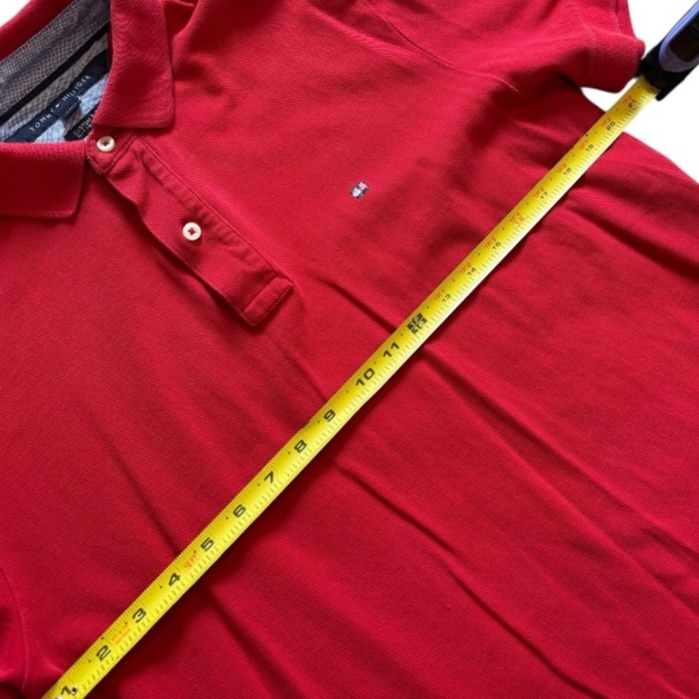 Tommy Hilfiger Custom Fit Men's Vibrant Red Polo Size Large - Picture 7 of 8
